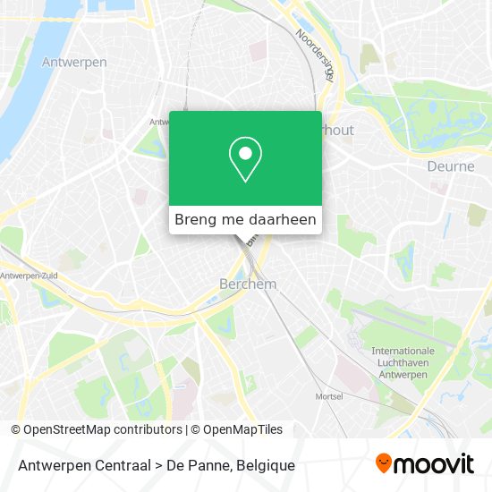 Antwerpen Centraal > De Panne kaart