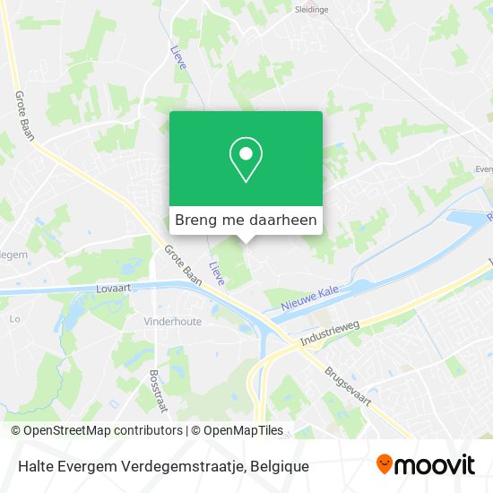 Halte Evergem Verdegemstraatje kaart