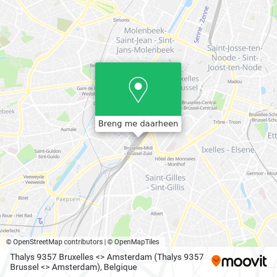 Thalys 9357 Bruxelles <> Amsterdam kaart