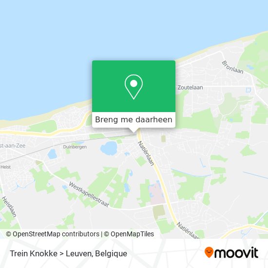 Trein Knokke > Leuven kaart