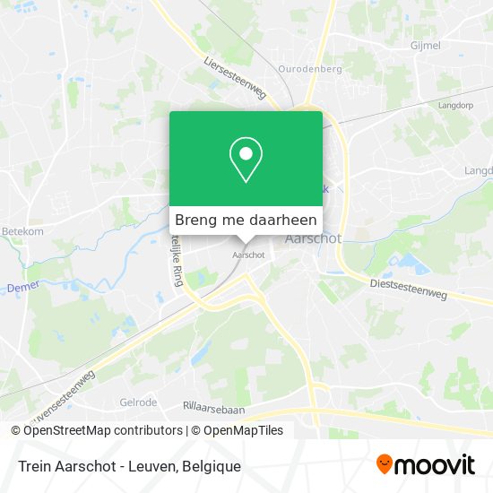 Trein Aarschot - Leuven kaart