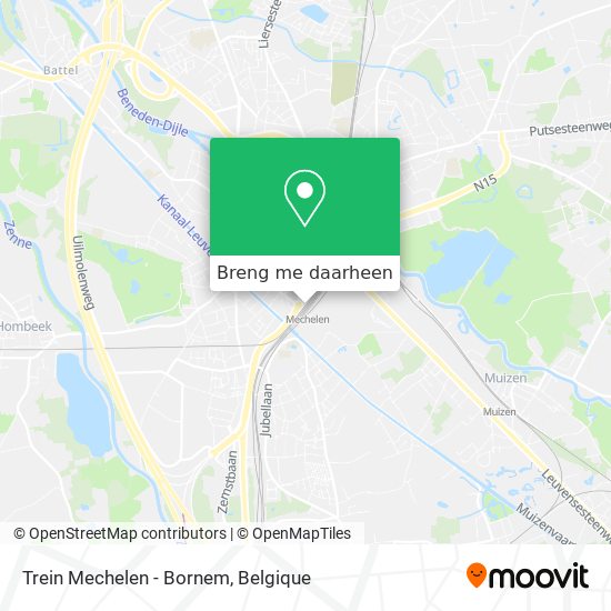 Trein Mechelen - Bornem kaart