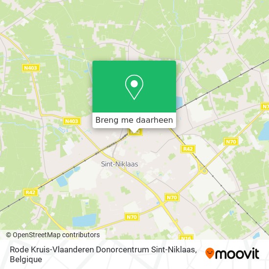 Rode Kruis-Vlaanderen Donorcentrum Sint-Niklaas kaart