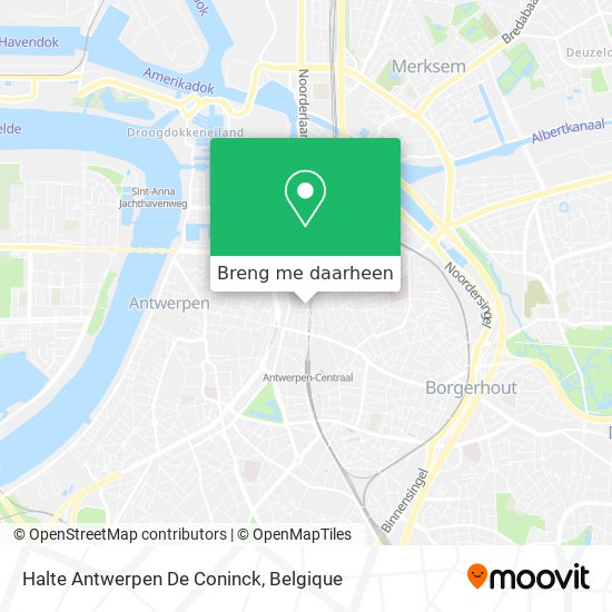 Halte Antwerpen De Coninck kaart