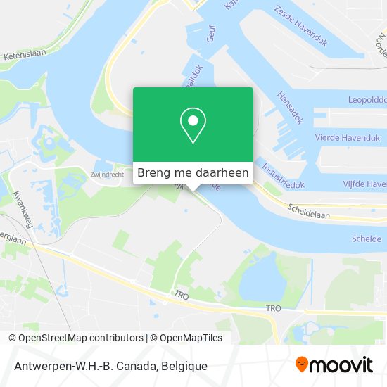Antwerpen-W.H.-B. Canada kaart