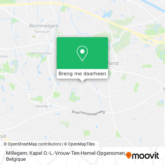 Millegem: Kapel O.-L.-Vrouw-Ten-Hemel-Opgenomen kaart