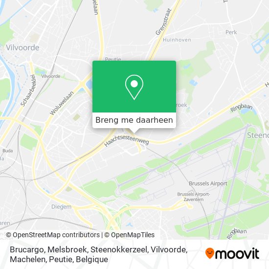 Brucargo, Melsbroek, Steenokkerzeel, Vilvoorde, Machelen, Peutie kaart