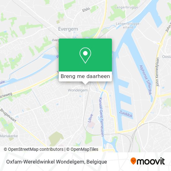 Oxfam-Wereldwinkel Wondelgem kaart