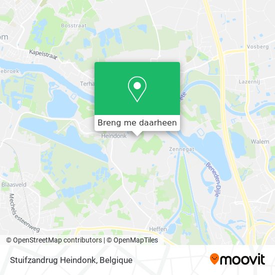 Stuifzandrug Heindonk kaart
