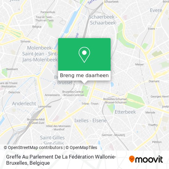 Greffe Au Parlement De La Fédération Wallonie-Bruxelles kaart