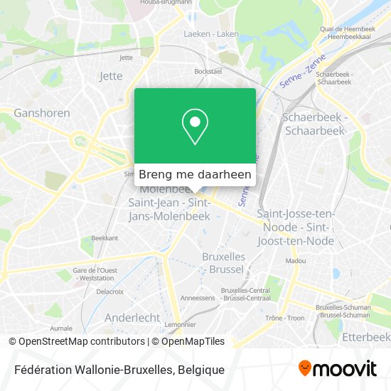 Fédération Wallonie-Bruxelles kaart