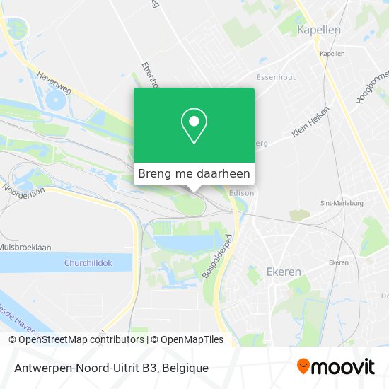 Antwerpen-Noord-Uitrit B3 kaart