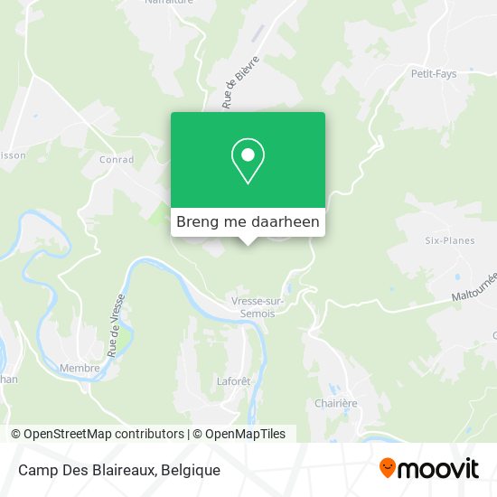 Camp Des Blaireaux kaart