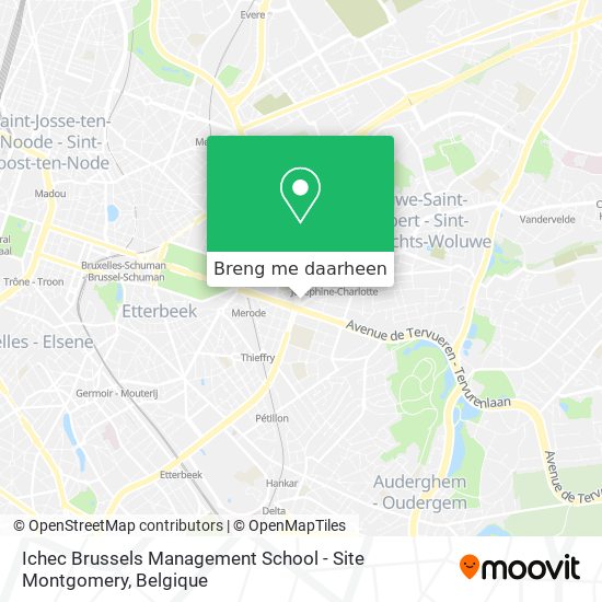 Ichec Brussels Management School - Site Montgomery kaart