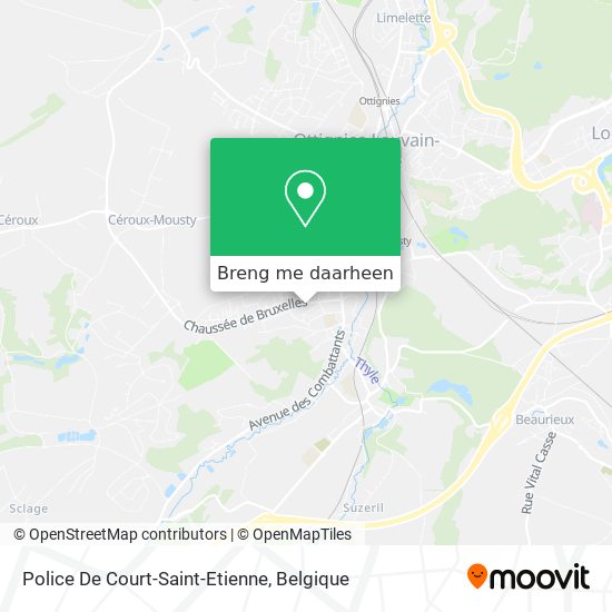 Police De Court-Saint-Etienne kaart