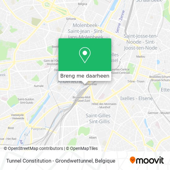 Tunnel Constitution - Grondwettunnel kaart