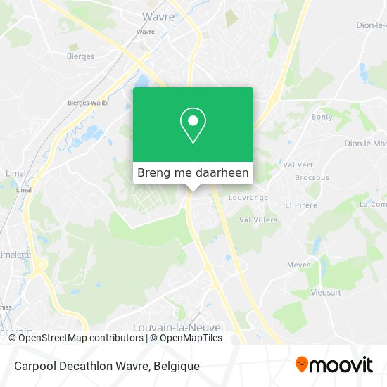 Carpool Decathlon Wavre kaart