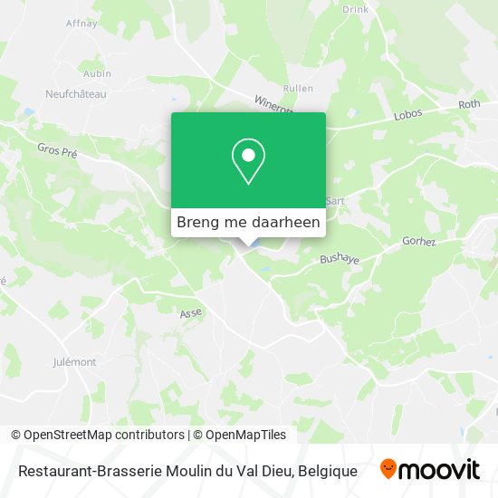Restaurant-Brasserie Moulin du Val Dieu kaart