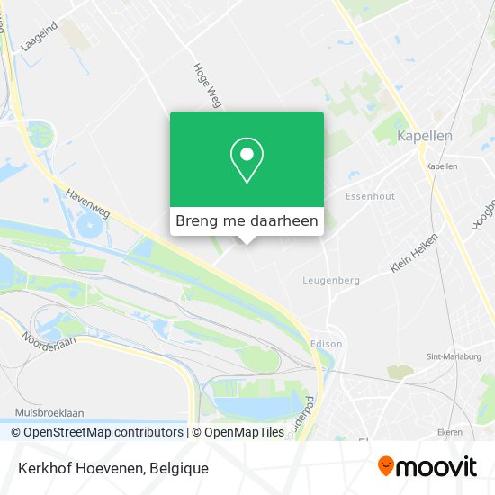 Kerkhof Hoevenen kaart