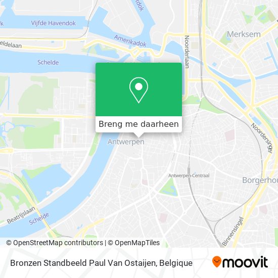 Bronzen Standbeeld Paul Van Ostaijen kaart