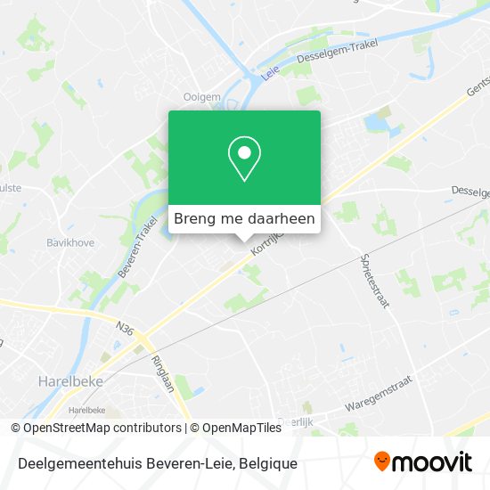 Deelgemeentehuis Beveren-Leie kaart