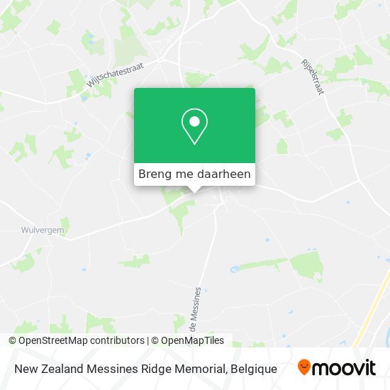 New Zealand Messines Ridge Memorial kaart