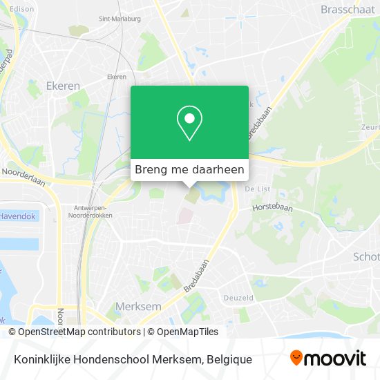 Koninklijke Hondenschool Merksem kaart