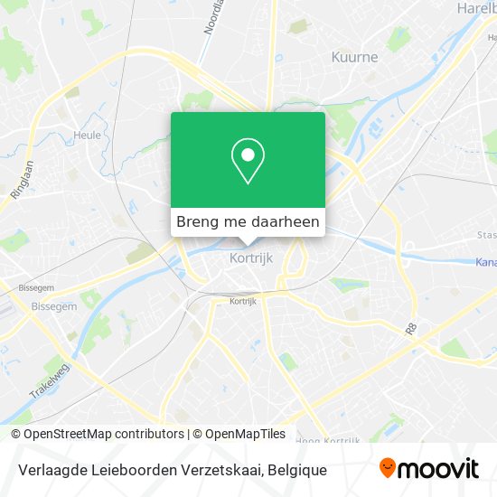 Verlaagde Leieboorden Verzetskaai kaart