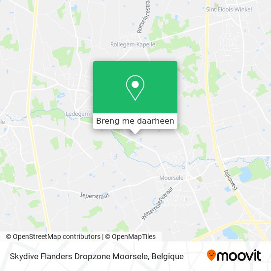 Skydive Flanders Dropzone Moorsele kaart