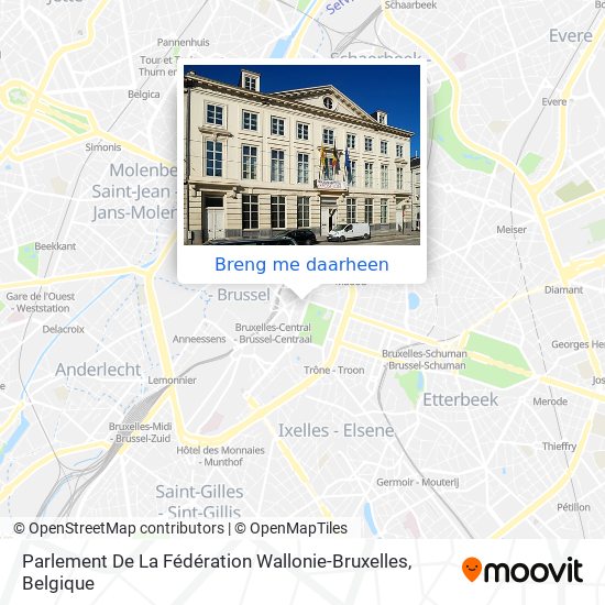 Parlement De La Fédération Wallonie-Bruxelles kaart