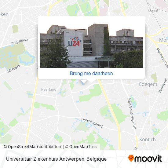 Universitair Ziekenhuis Antwerpen kaart