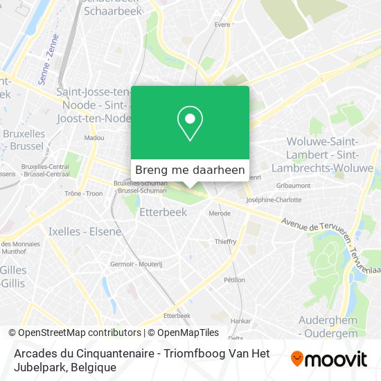 Arcades du Cinquantenaire - Triomfboog Van Het Jubelpark kaart