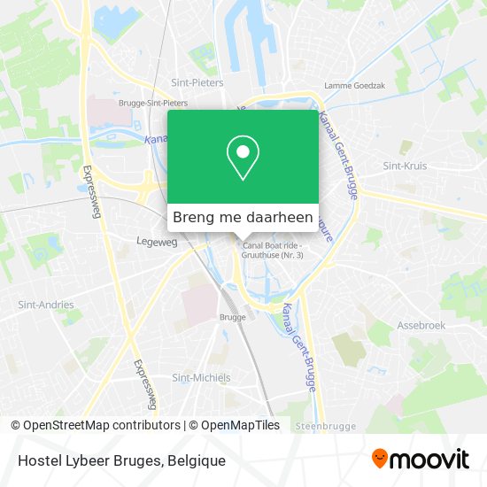 Hostel Lybeer Bruges kaart