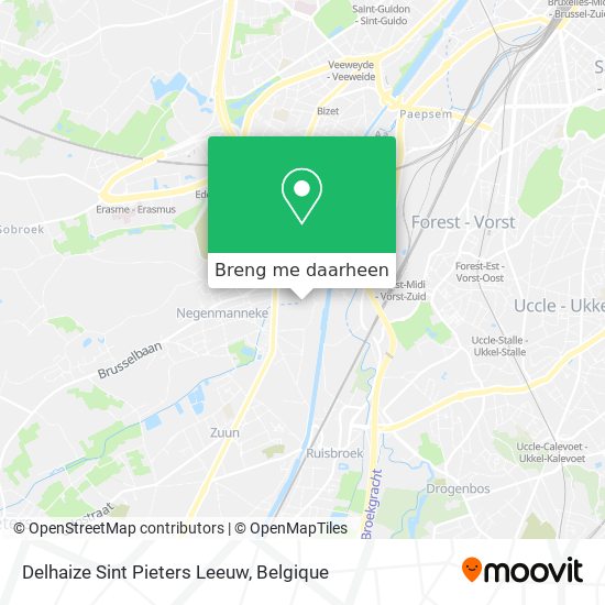 Delhaize Sint Pieters Leeuw kaart