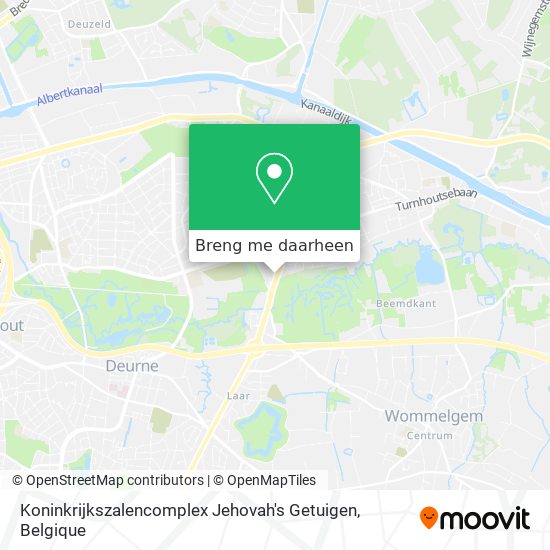 Koninkrijkszalencomplex Jehovah's Getuigen kaart