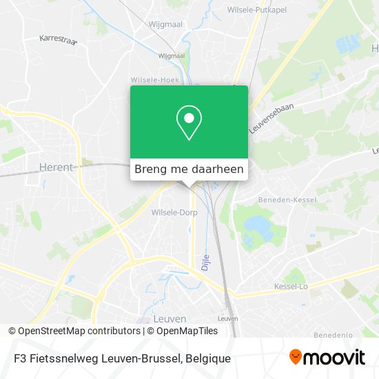 F3 Fietssnelweg Leuven-Brussel kaart
