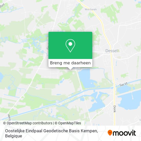 Oostelijke Eindpaal Geodetische Basis Kempen kaart