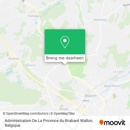 Administration De La Province du Brabant Wallon kaart