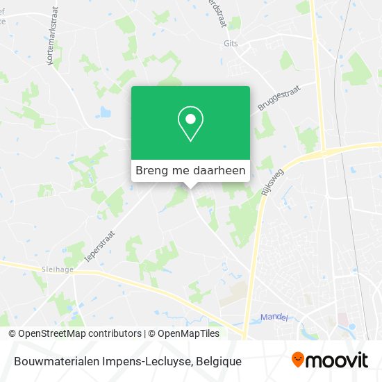 Bouwmaterialen Impens-Lecluyse kaart