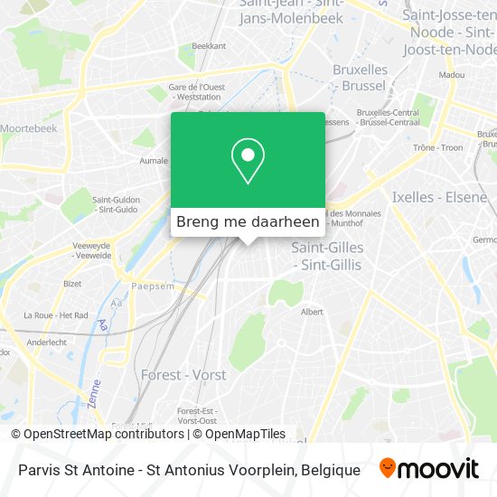Parvis St Antoine - St Antonius Voorplein kaart