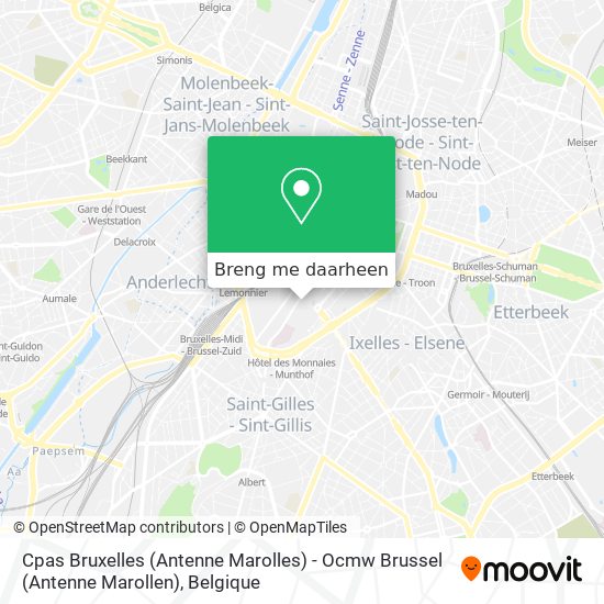 Cpas Bruxelles (Antenne Marolles) - Ocmw Brussel (Antenne Marollen) kaart