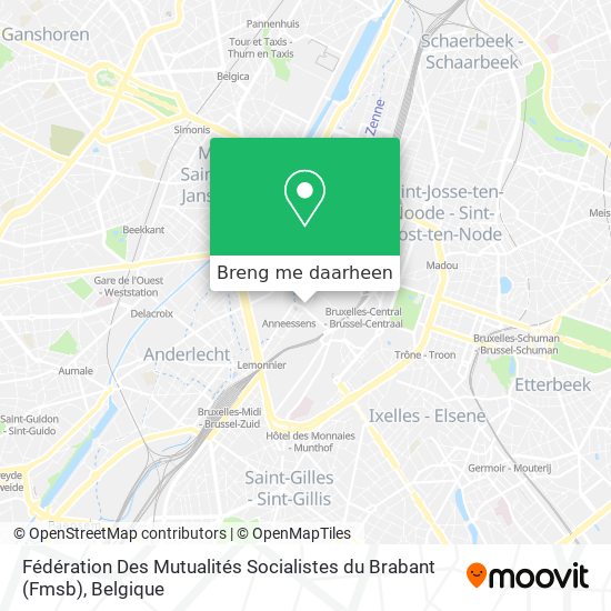 Fédération Des Mutualités Socialistes du Brabant (Fmsb) kaart