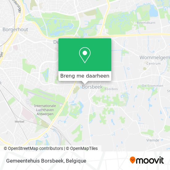 Gemeentehuis Borsbeek kaart