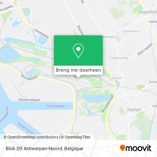 Blok D9 Antwerpen-Noord kaart