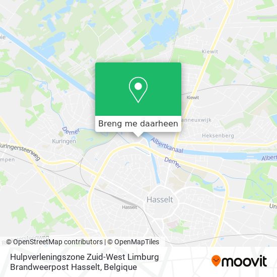 Hulpverleningszone Zuid-West Limburg Brandweerpost Hasselt kaart