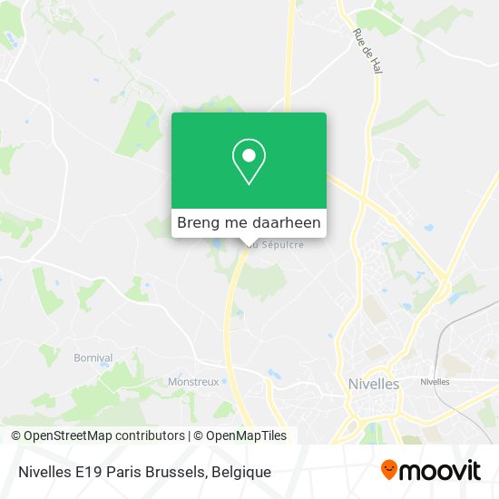 Nivelles E19 Paris Brussels kaart