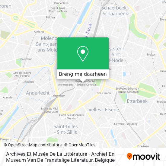Archives Et Musée De La Littérature - Archief En Museum Van De Franstalige Literatuur kaart