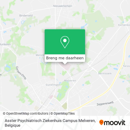 Asster Psychiatrisch Ziekenhuis Campus Melveren kaart