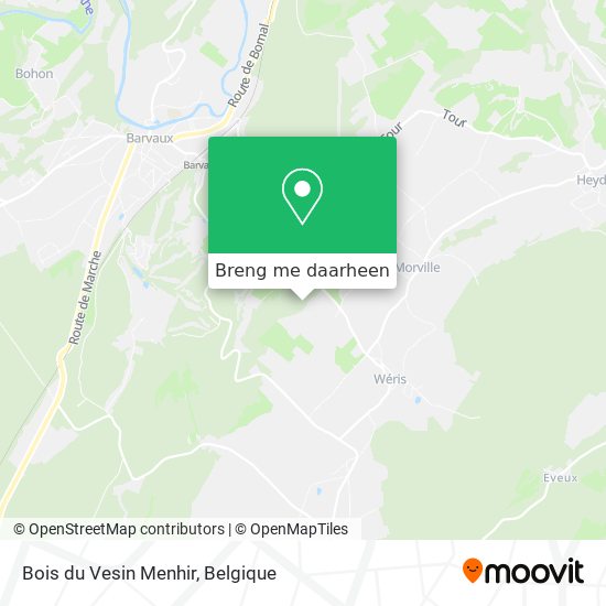 Bois du Vesin Menhir kaart