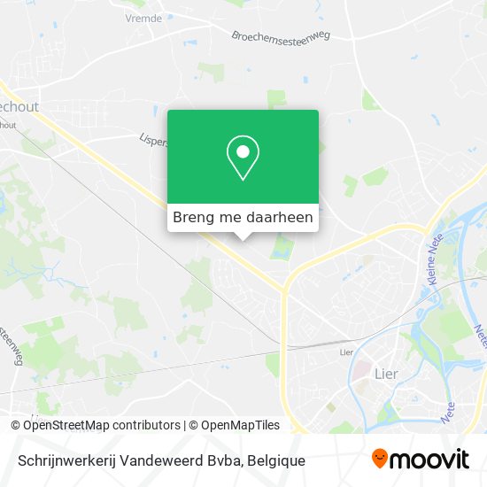 Schrijnwerkerij Vandeweerd Bvba kaart